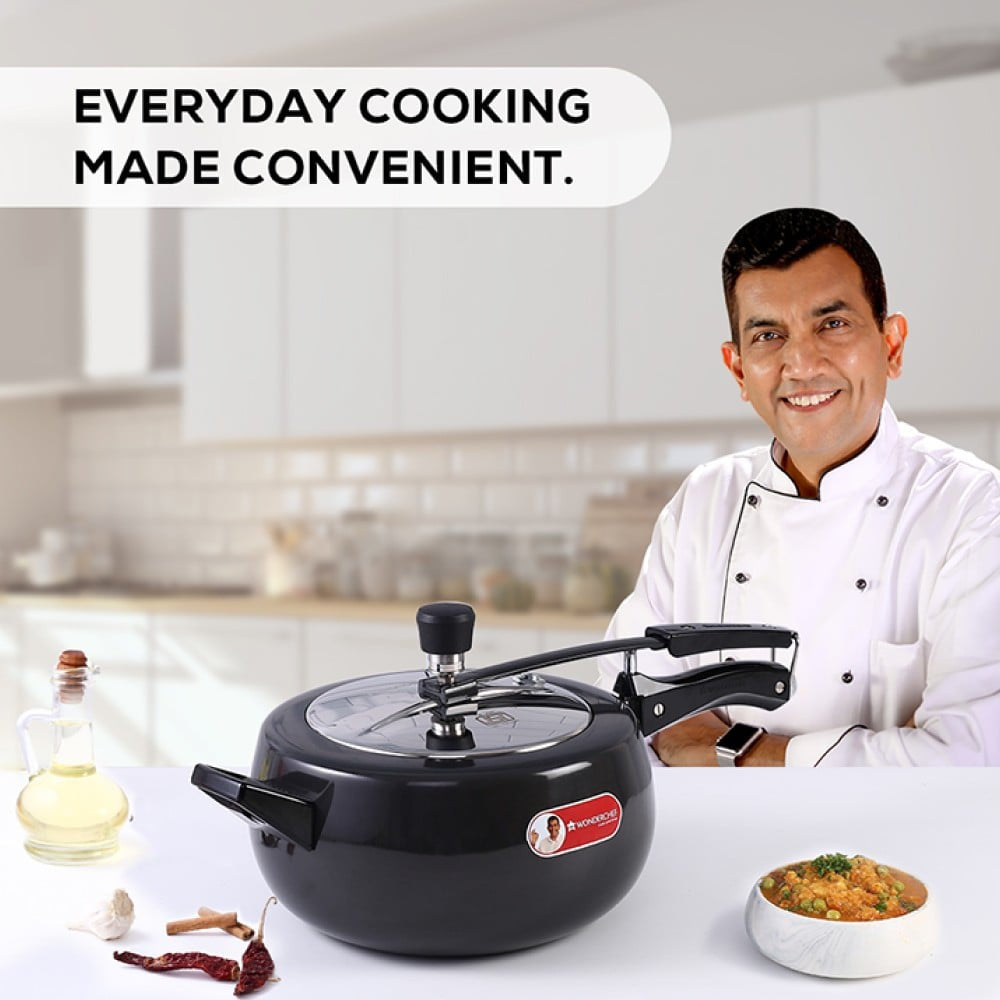 Wonderchef Taurus Hard Anodized Pressure Cooker (Aluminium, 5 ltrs, Black) : 1 unit