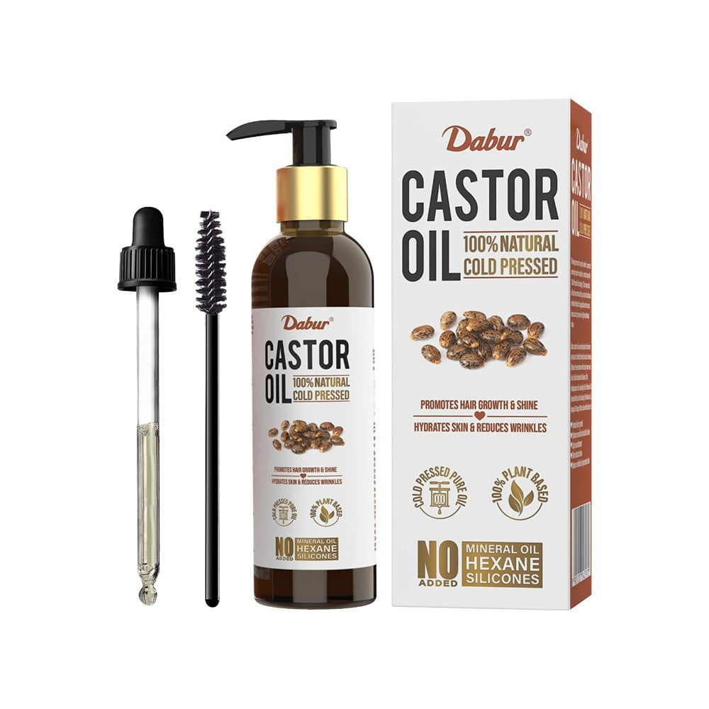 Dabur 100% Natural Cold Pressed Castor Oil : 200 ml