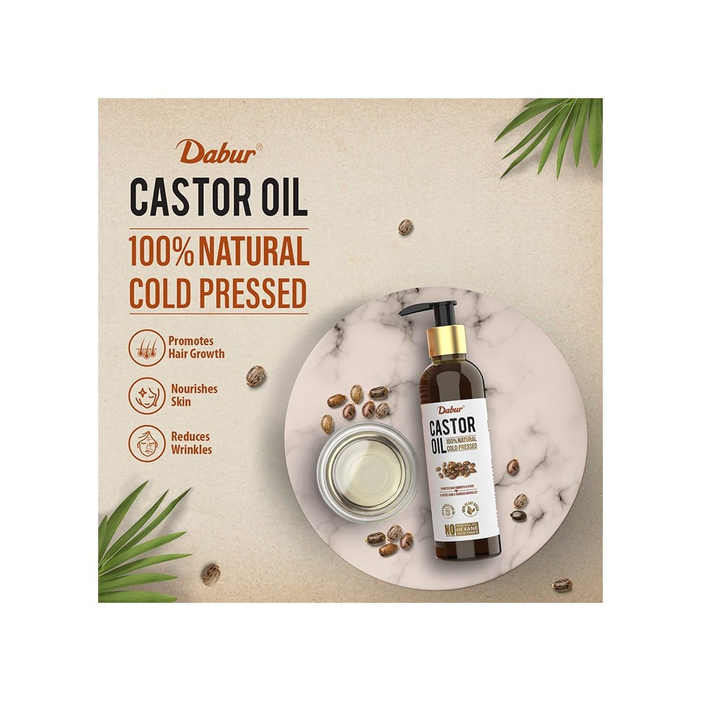 Dabur 100% Natural Cold Pressed Castor Oil : 200 ml