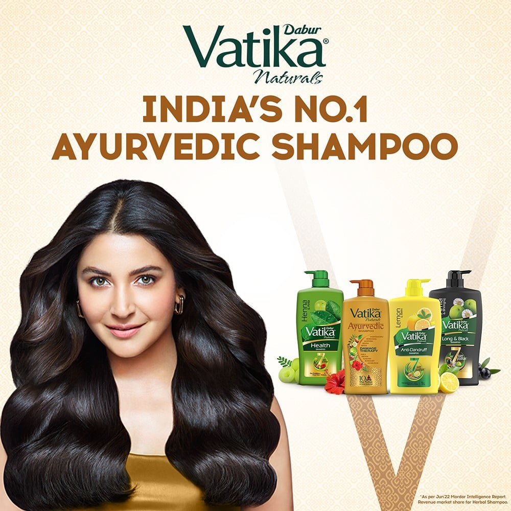 Dabur Vatika Ayurvedic Shampoo with 2x Damage Protection : 340 ml