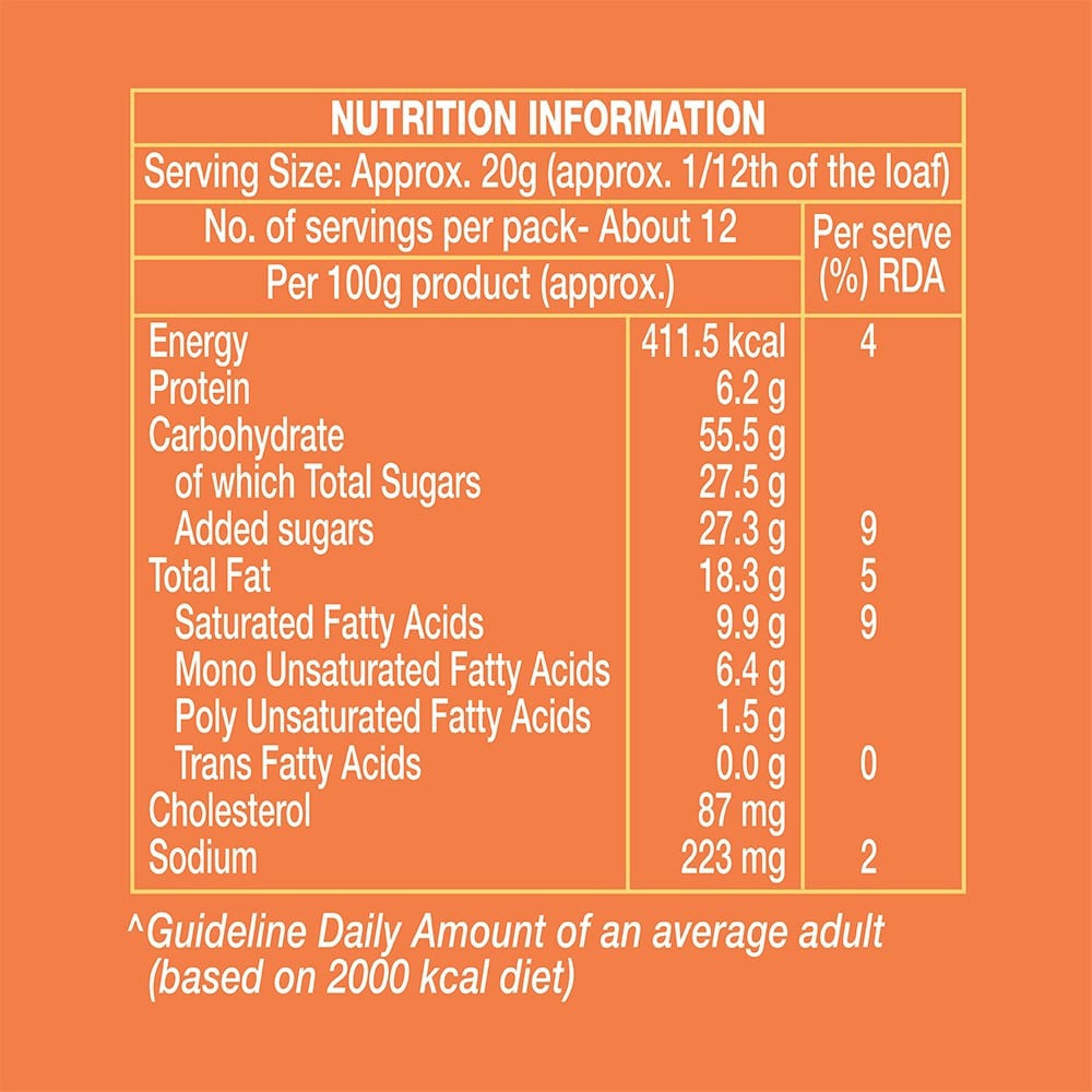 Britannia Choco Chip Orange Pound Cake : 250 g