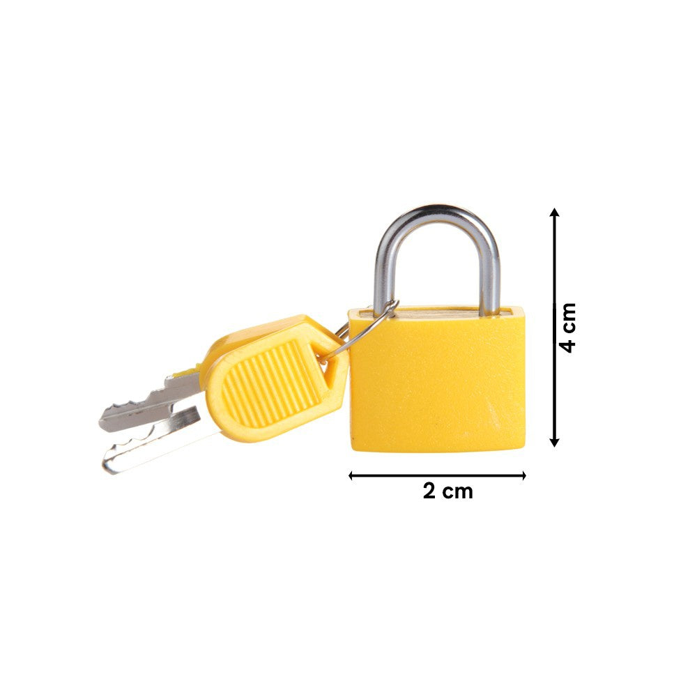 Travel Blue Lock with 2 Keys - Pack of 2 (Yellow) : 1 pack (2 pieces)
