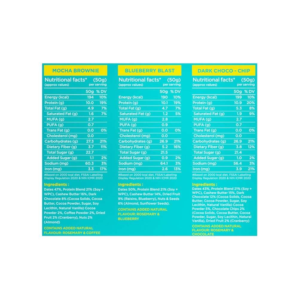 Yoga Bar Daily 10g Protein Bar (Assorted) : 1 pack (6 x 50 g)
