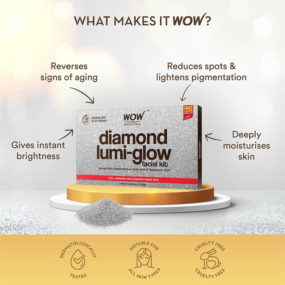 Wow Skin Science Diamond Lumi-Glow Facial Kit : 85 ml