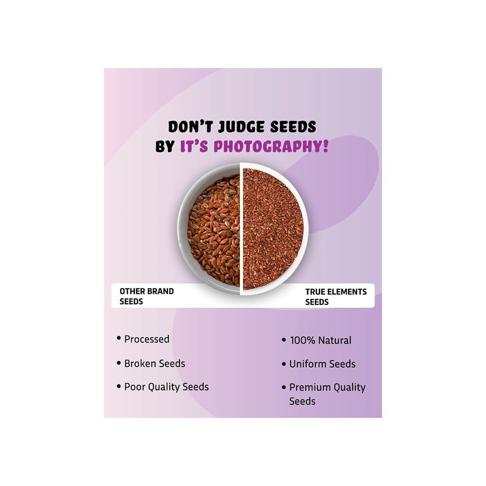 True Elements Flax Seeds - Fibre and Protein Rich - Pack of 2 : 2 x 250 g