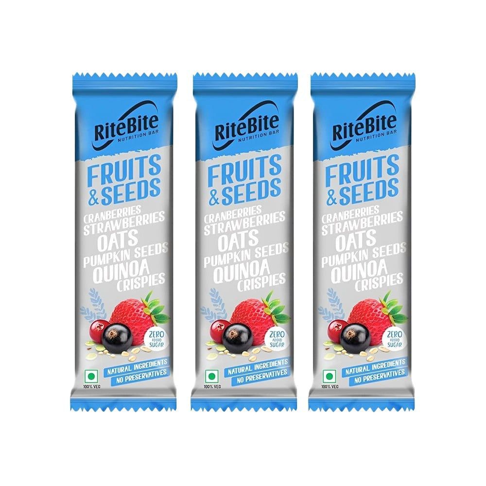 RiteBite Fruits & Seeds Nutrition Bar - Pack of 3 : 3 x 35 g