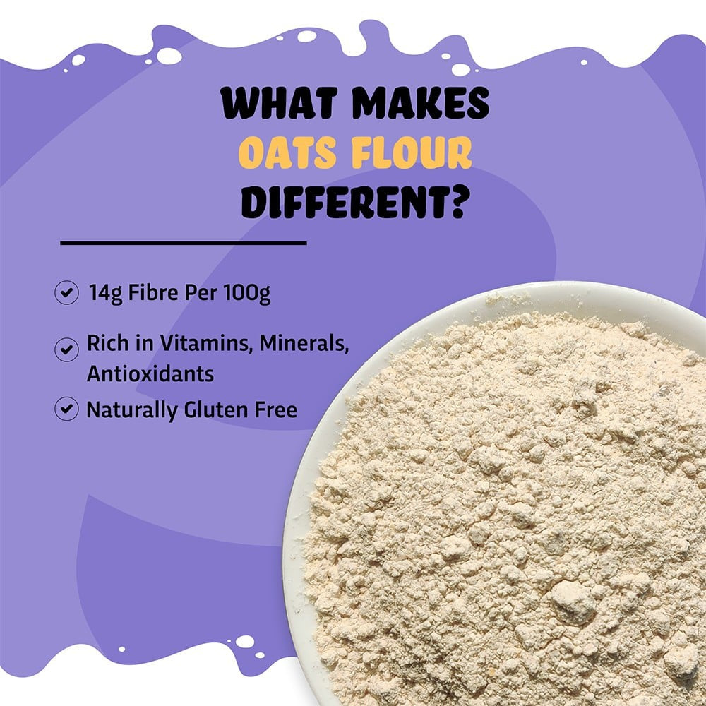 True Elements Super Grains Oat Flour - High-Fiber Atta : 500 g