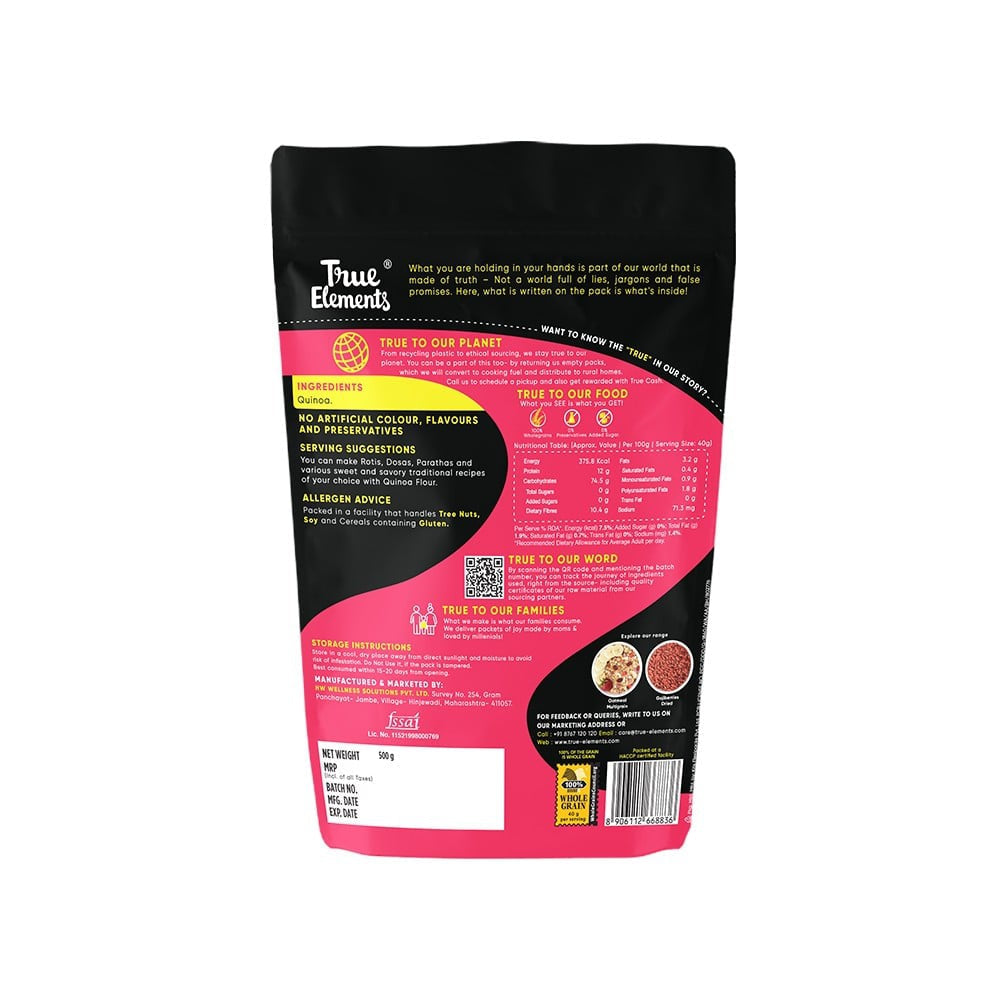 True Elements Quinoa Flour - Gluten-Free Atta : 500 g