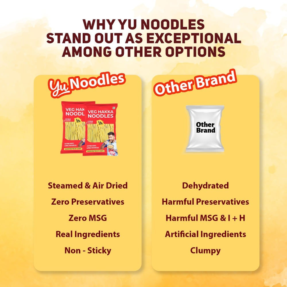 Yu Veg Hakka Noodles - Chowmein Style - Pack of 2 : 2 x 150 g