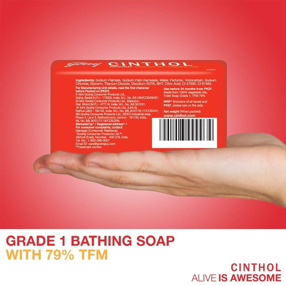 Cinthol Original Bathing Soap : 4 x 75 g