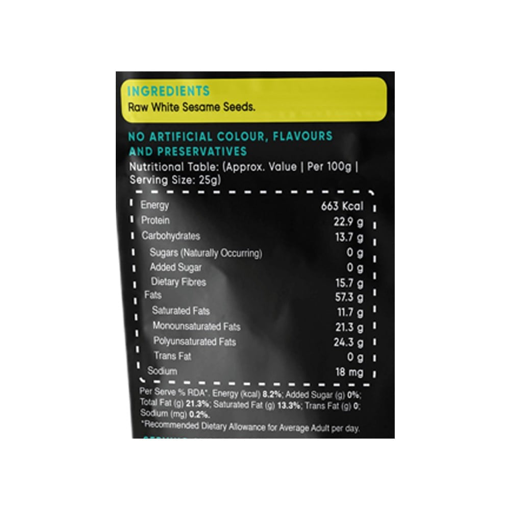 True Elements White Sesame Seeds (Safed Til) : 150 g