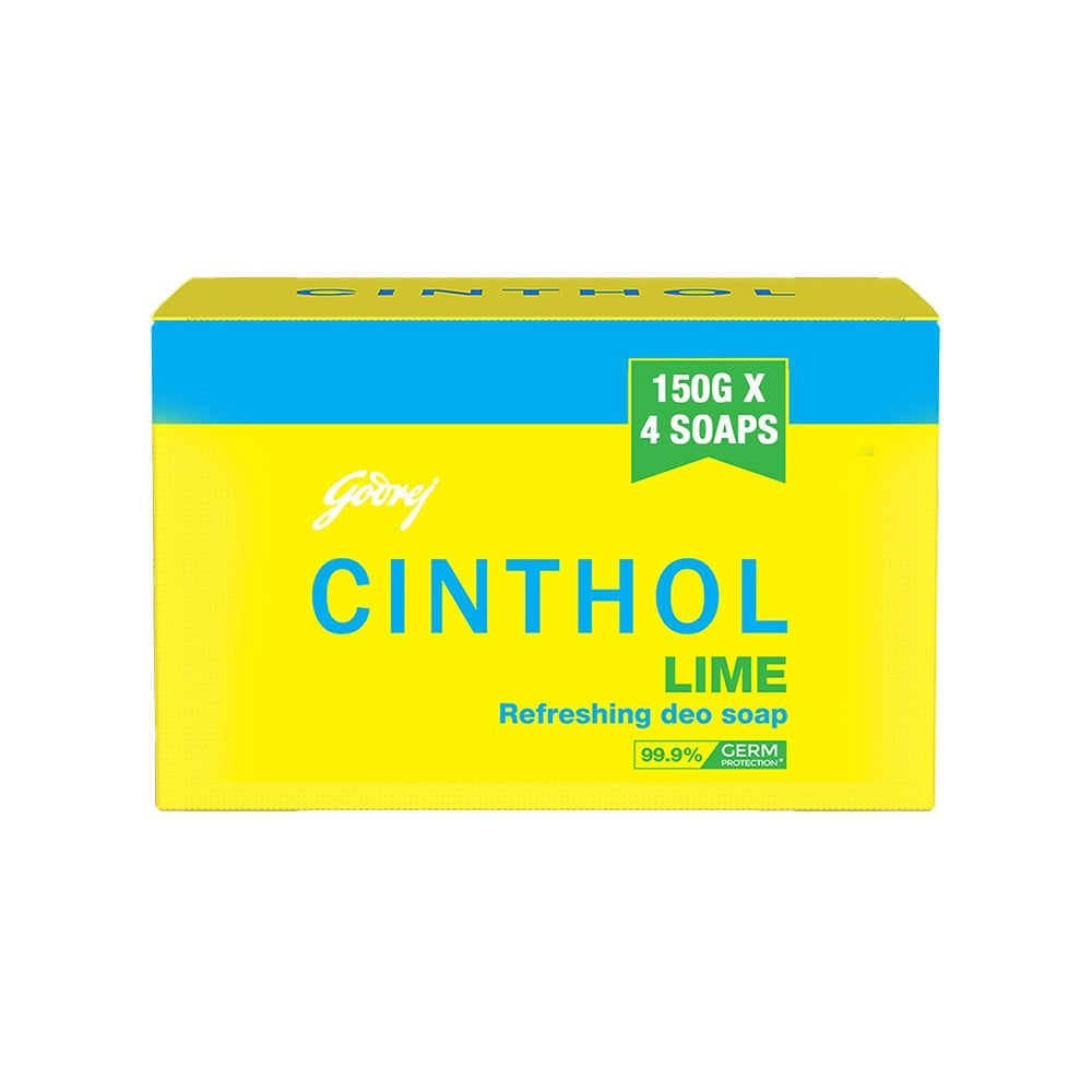 Cinthol Lime Bath Soap - Pack of 4 : 4 x 150 g