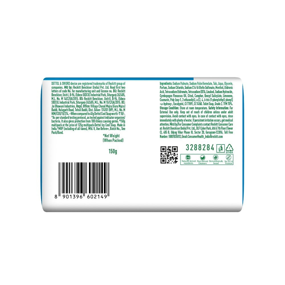 Dettol Icy Cool Soap : 5 x 150 g