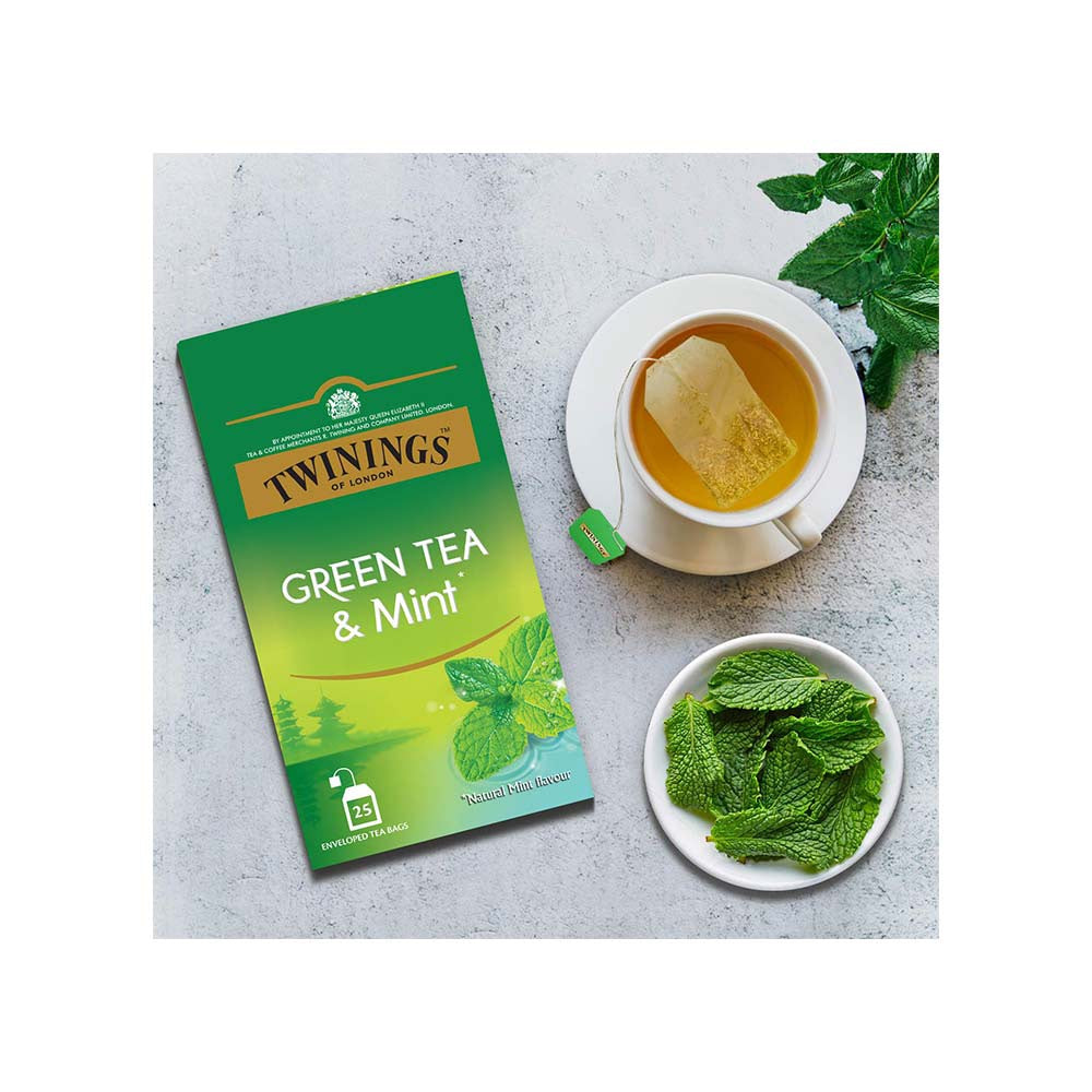 Twinings Mint Green Tea Bags : 25 pieces