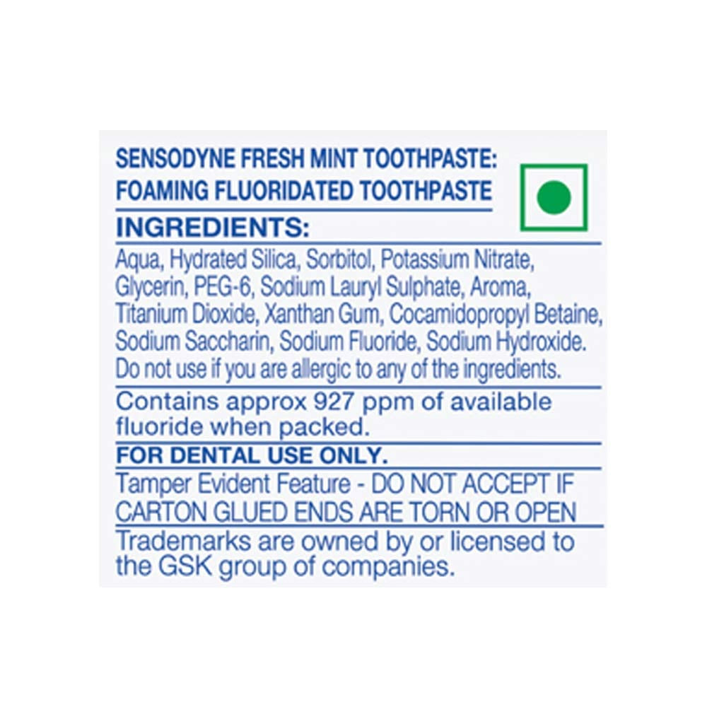 Sensodyne Fresh Mint Sensitive Toothpaste : 150 g