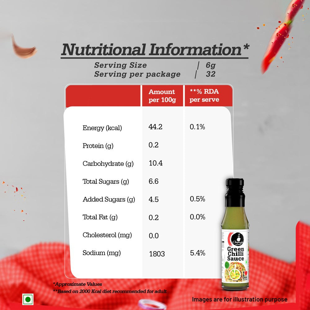 Ching's Secret Veg Hakka Noodles + Green Chilli Sauce Bold & Flavourful Combo : 140 g + 190 g