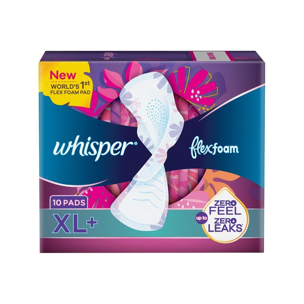 Whisper Flexfoam Sanitary Pads : 10 pieces