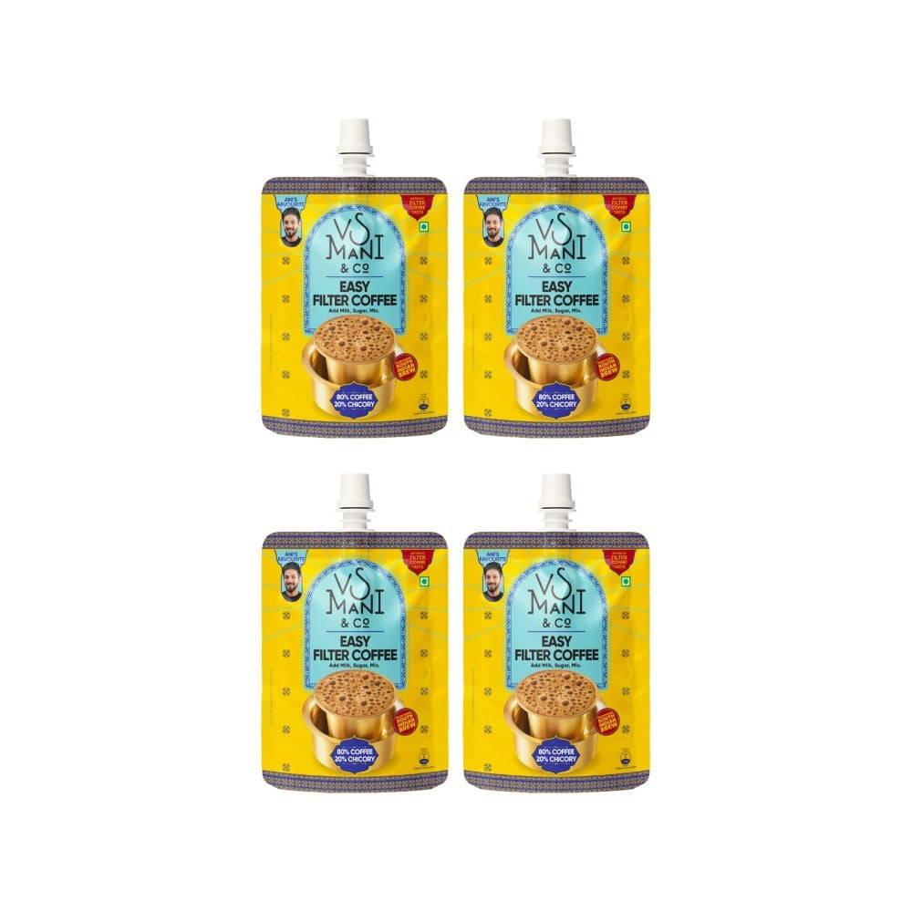 VS Mani & Co. Easy Filter Coffee Decoction - Pack of 4 : 4 x 100 ml