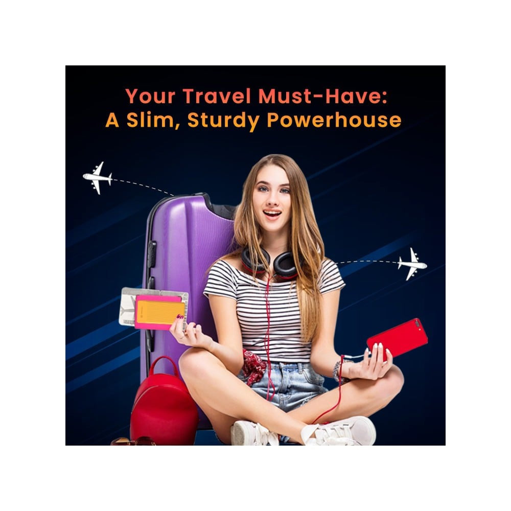 Portronics Luxcell B12 10K MAH Power Bank (USB A Output, Type C Input, Yellow) : 1 unit