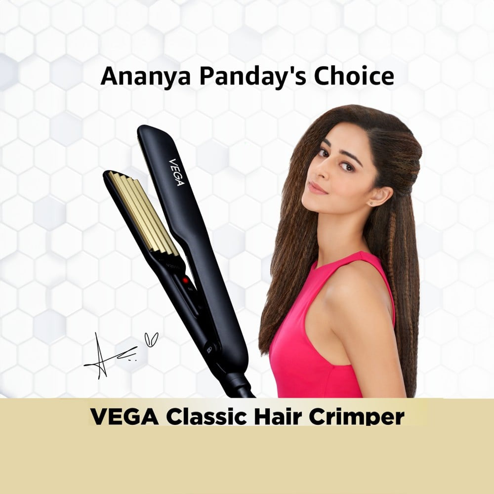 Vega Classic Hair Crimper for Women, VHCR-01 (Black, 60W) : 1 unit