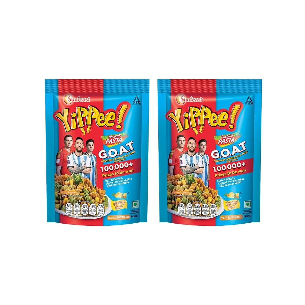 Yippee Tricolor Instant Pasta - Creamy Corn - Pack of 2 : 2 x 65 g