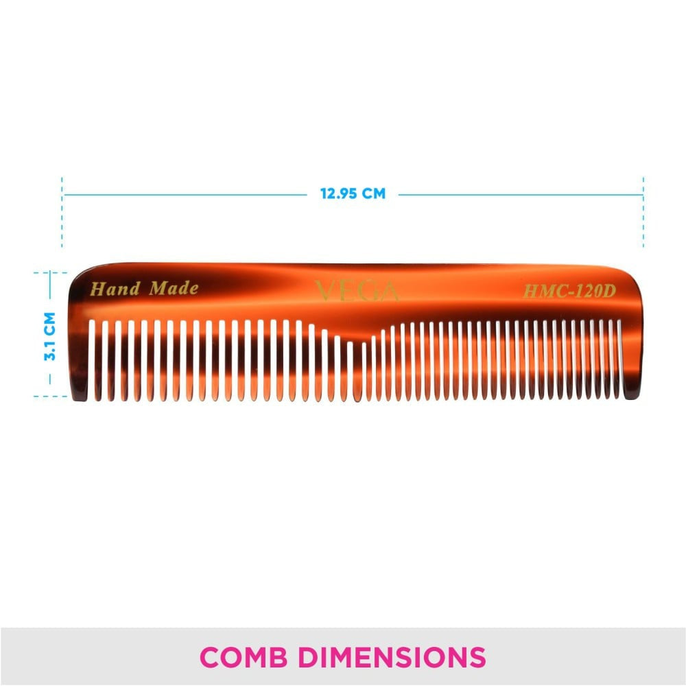 Vega Pocket Hair Comb (Orange, Brown) : 1 piece