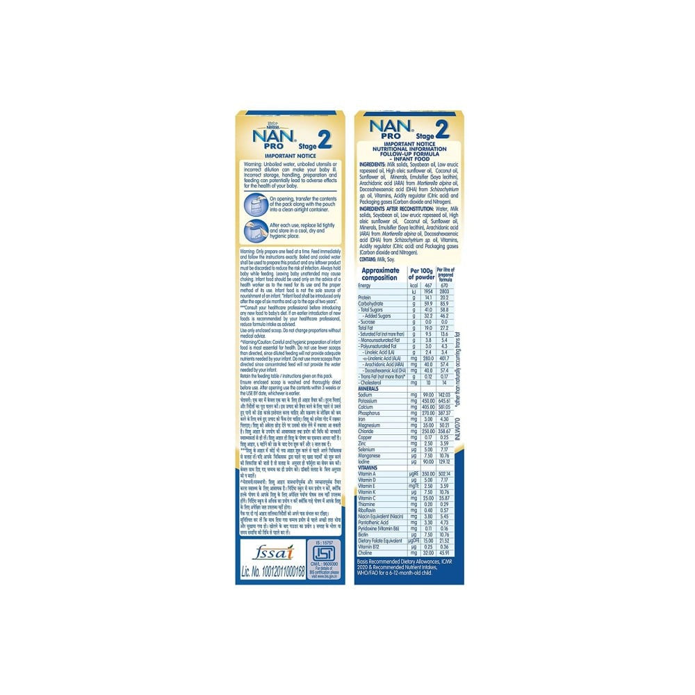 Nestle NAN PRO 2 Powder Follow up Formula (After 6 months) : 400 g