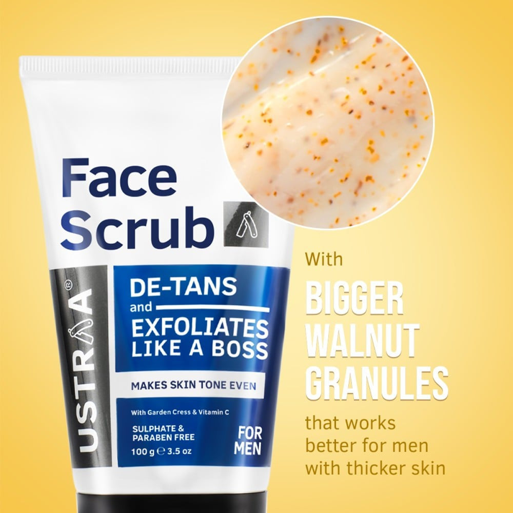 Ustraa De-Tan Face Scrub - Pack of 2 : 2 x 100 g