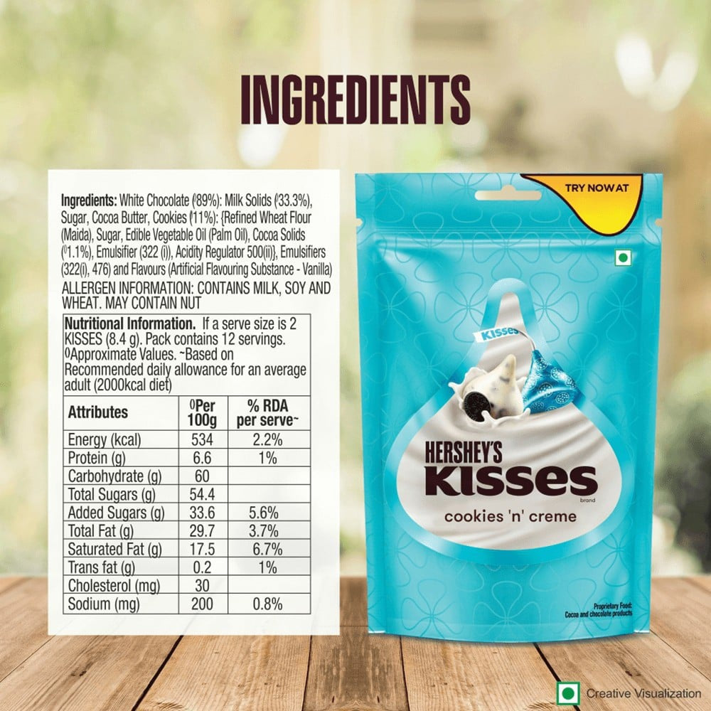 Hershey's Kisses Cookies n Creme Assorted Chocolate Pack : 33.6 g
