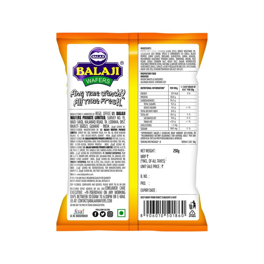 Balaji Wafers Masala Sev Murmura Murukku Namkeen : 250 g