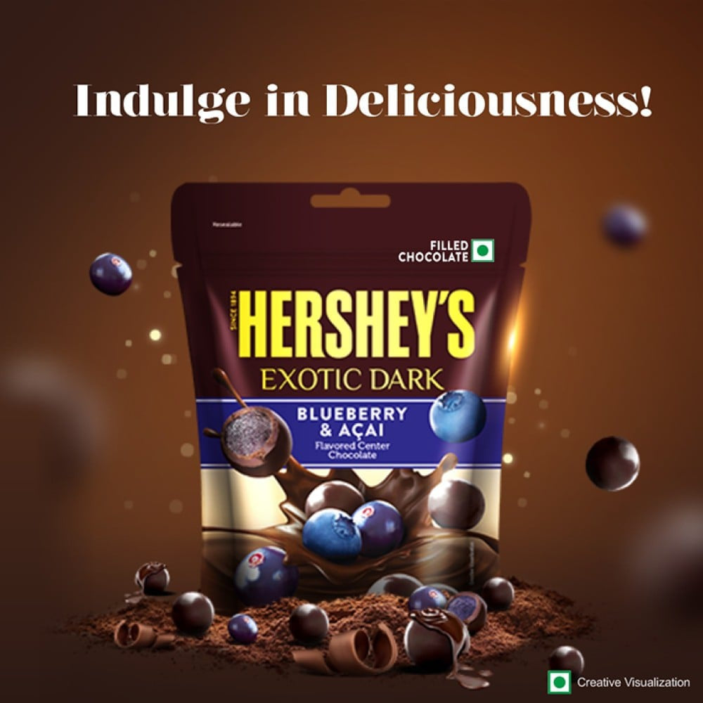 Hershey's Exotic Dark Dark Chocolate Pack (Blueberry & Acai) : 100 g