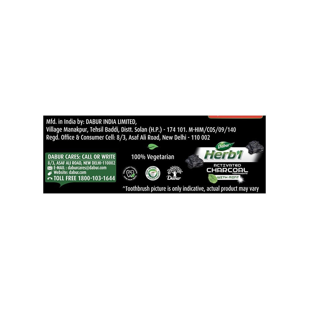 Dabur Herbs Activated Charcoal Herbal Toothpaste With Mint : 120 g