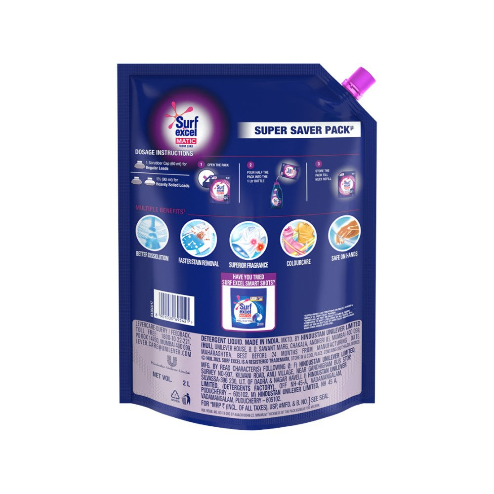 Surf Excel Matic Front Load Liquid Detergent : 2 ltr