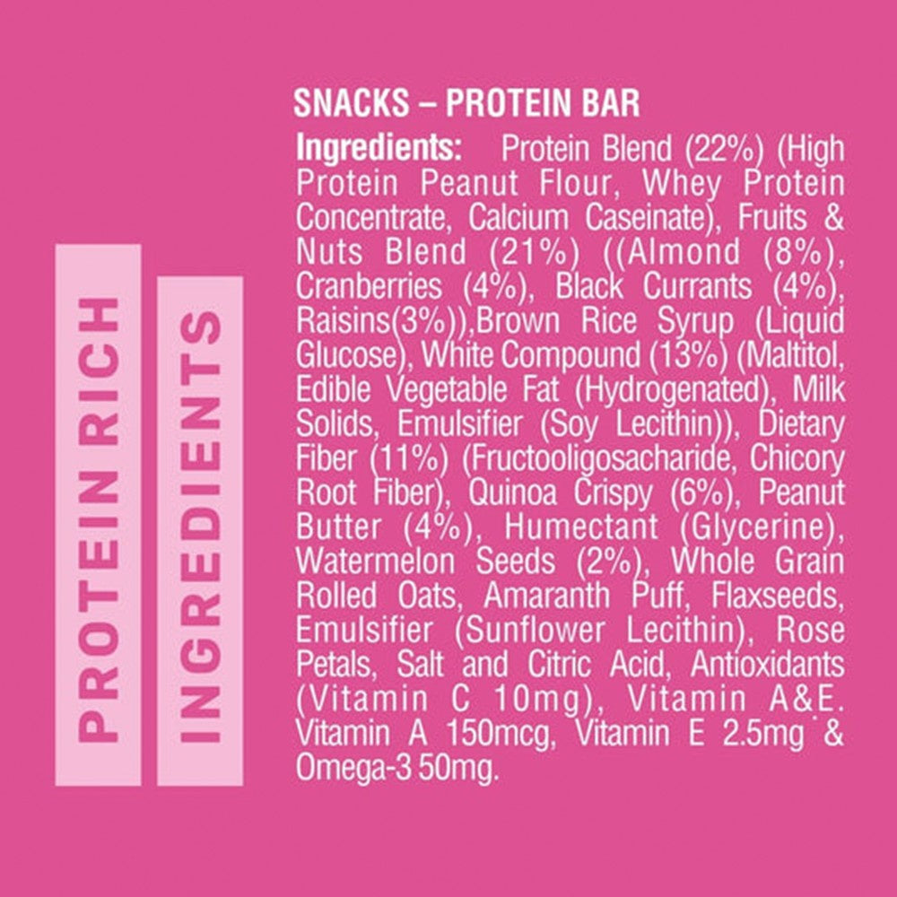 RiteBite Max Protein Energy Bar (Fruit and Nut) + Peanut Butter Dark Chocolate Quinoa Crispies Oats Nutrition Bar Combo : 50 g + 40 g