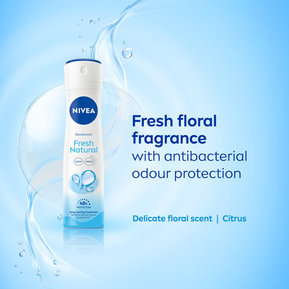 Nivea Fresh Natural Women's Deodorant - Pack of 2 : 2 x 150 ml