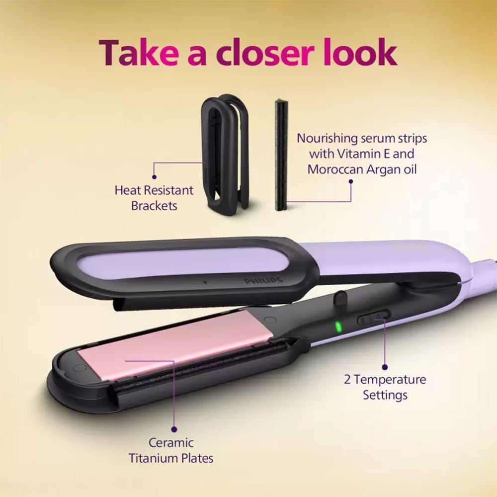 Philips BHS503/40 Nourish Care Hair Straightener (Purple) : 1 unit