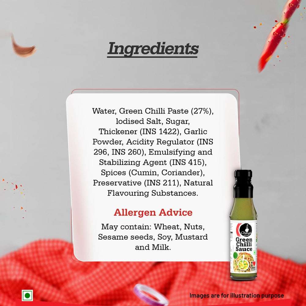 Ching's Secret Veg Hakka Noodles + Green Chilli Sauce Bold & Flavourful Combo : 140 g + 190 g