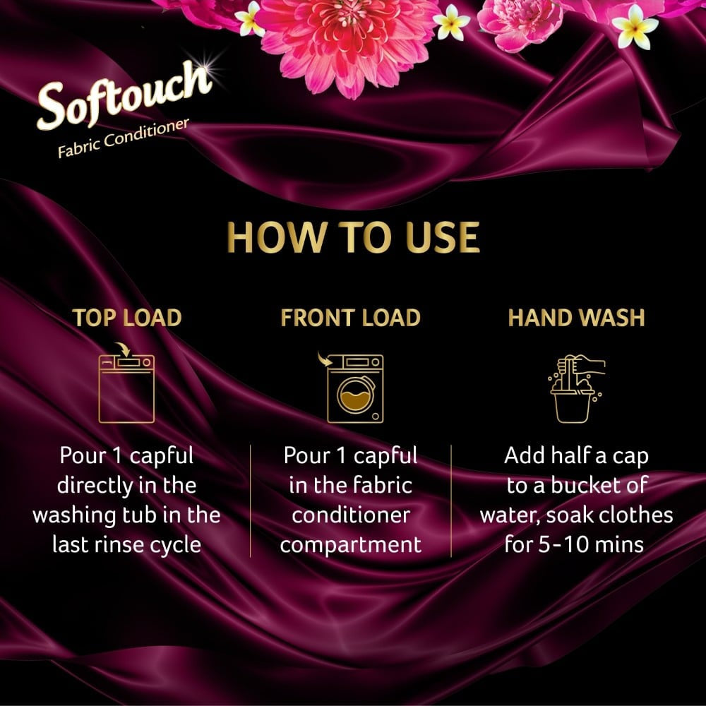 Softouch 2x French Perfume Fabric Conditioner : 2 ltr