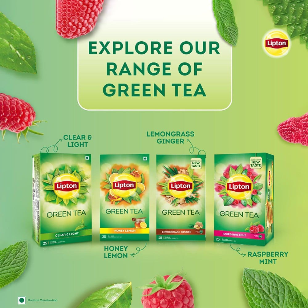 Lipton Raspberry Mint Green Tea Bags : 25 x 1.3 g