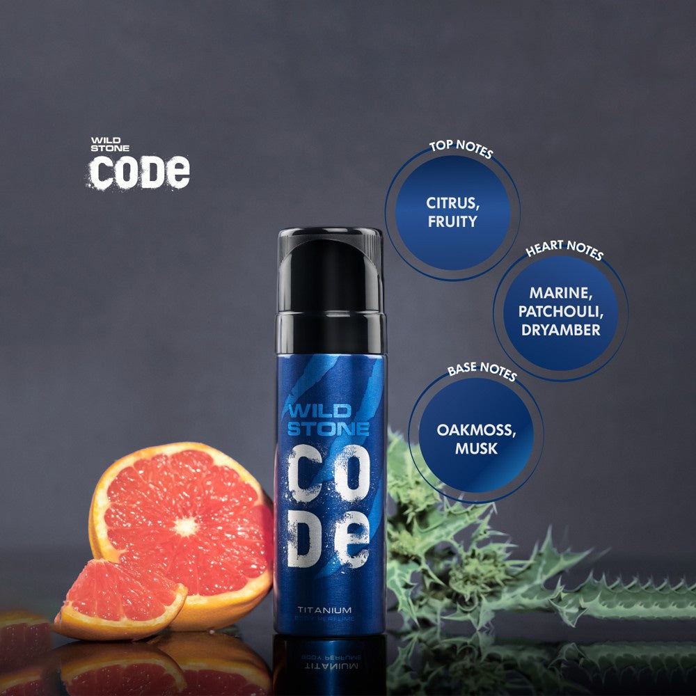 Wild Stone Code Titanium Men's Deodorant : 150 ml