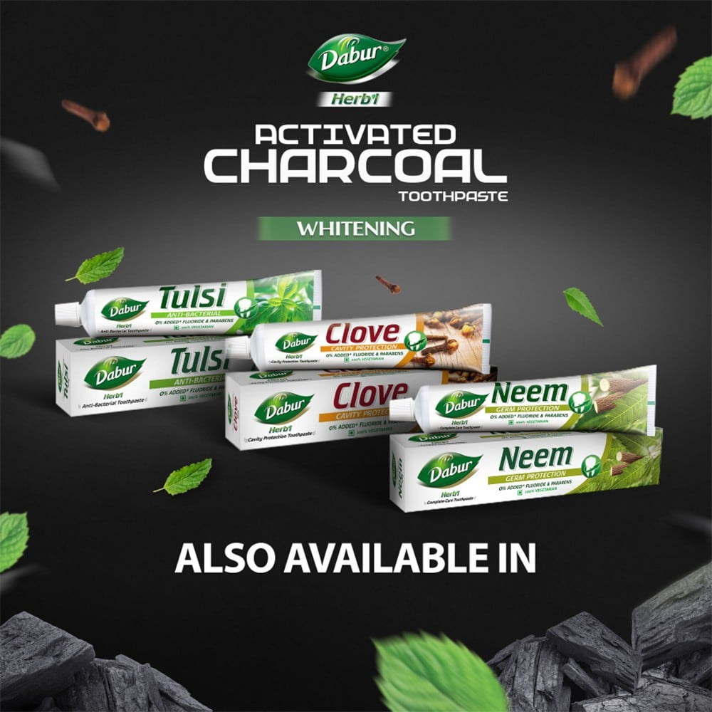 Dabur Herbs Activated Charcoal Herbal Toothpaste With Mint : 120 g