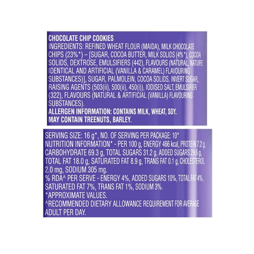 Cadbury Chocobakes Choco Chip Cookies : 167 g