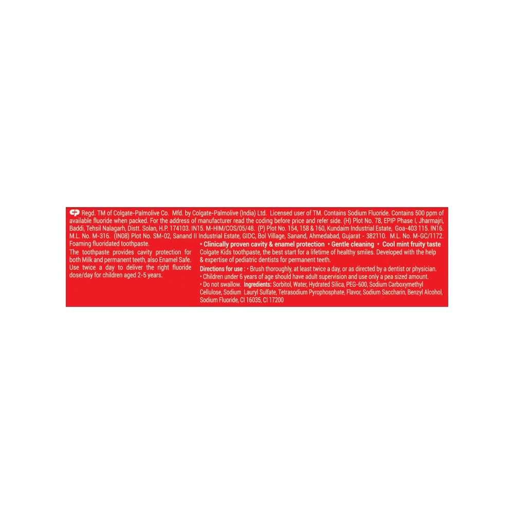 Colgate Cocomelon Kids Toothpaste for 2-5 Years (Strawberry) : 80 g