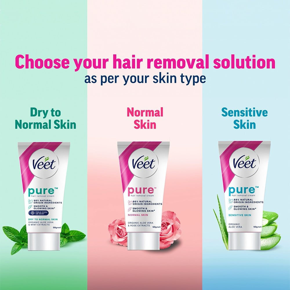 Veet Pure Hair Removal Cream (For Normal Skin) : 50 g