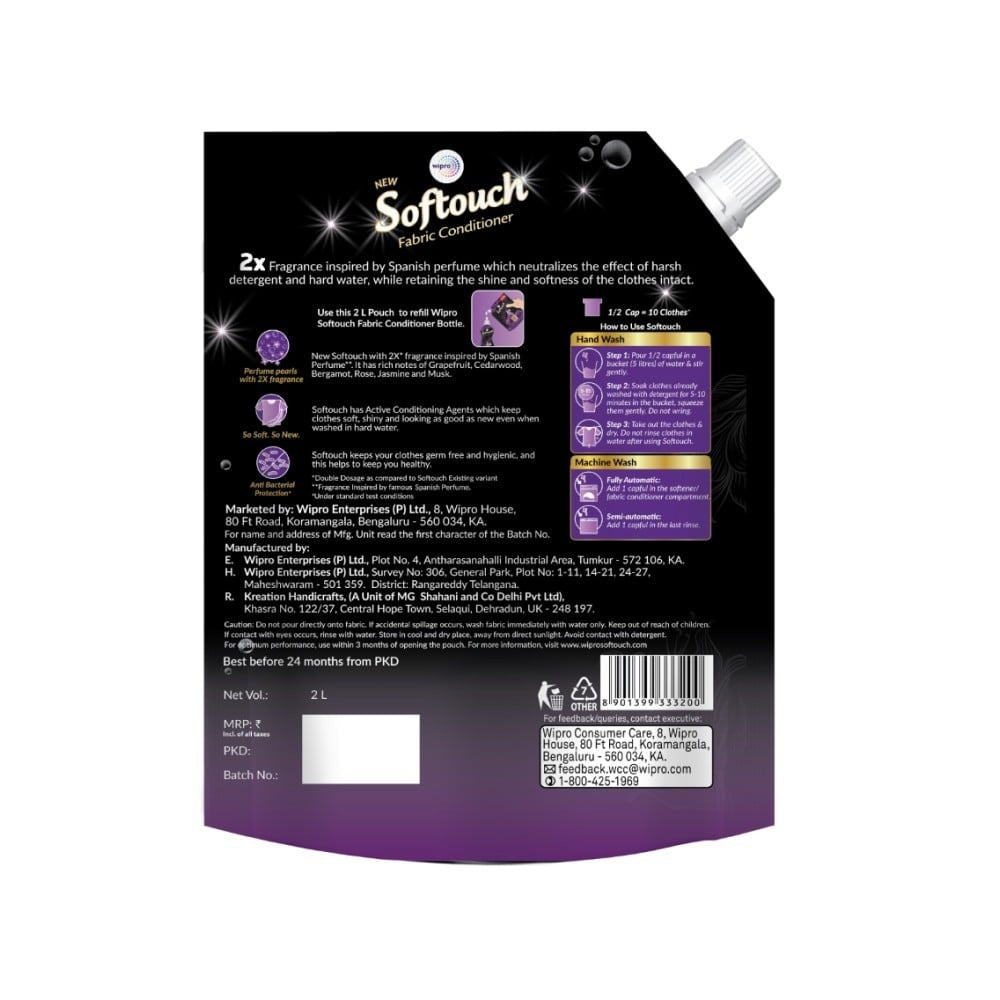 Softouch After Wash Fabric Conditioner (2X Royal Perfume) : 2 ltr