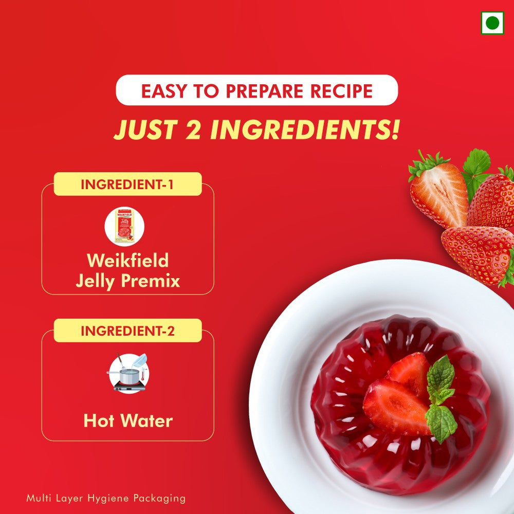 Weikfield Strawberry Crystals Jelly Mix : 90 g