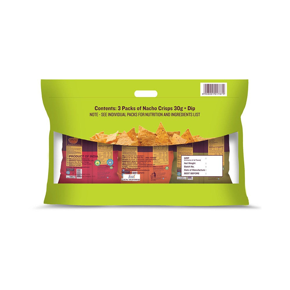 Cornitos Nachos Crisps & Dip Combo - Pack of 2 : 2 x 3 x 30 g + 1 unit