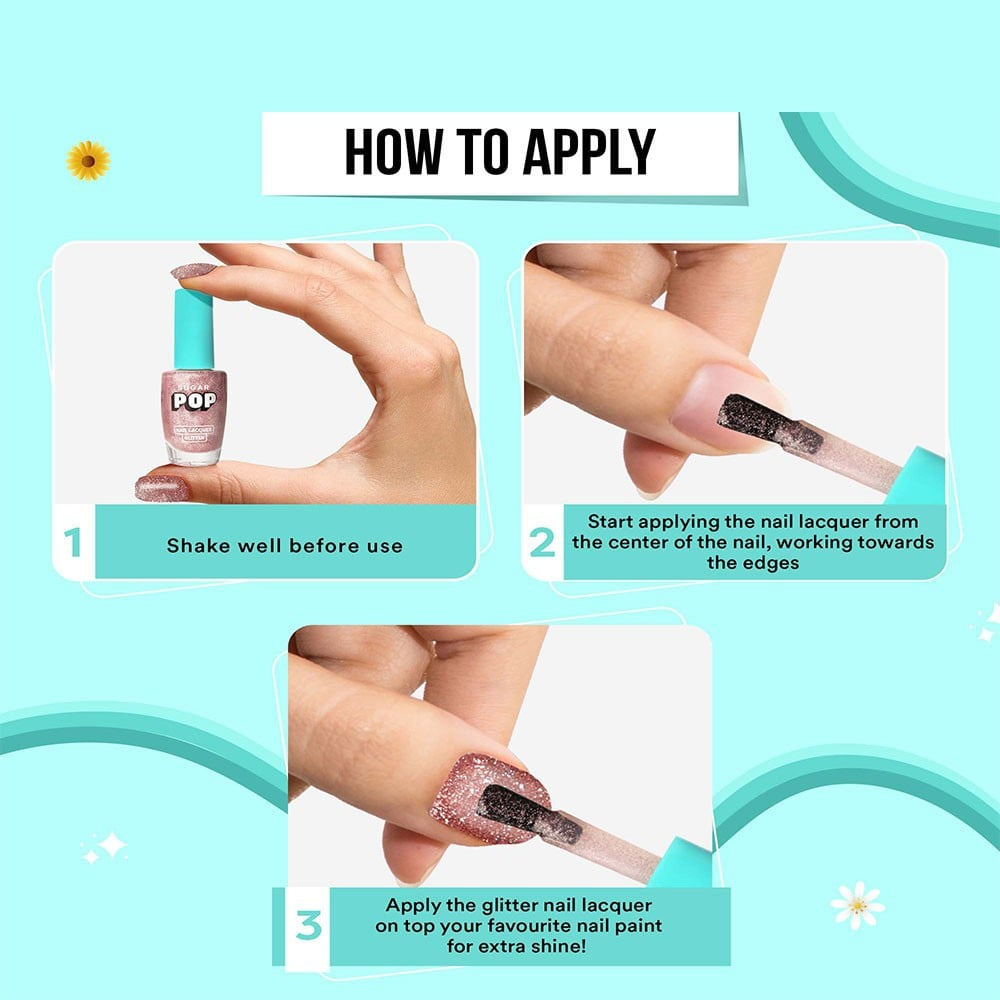 SUGAR POP Nail Lacquer Glitter Nail Paint (01 Rose Quartz) : 10 ml