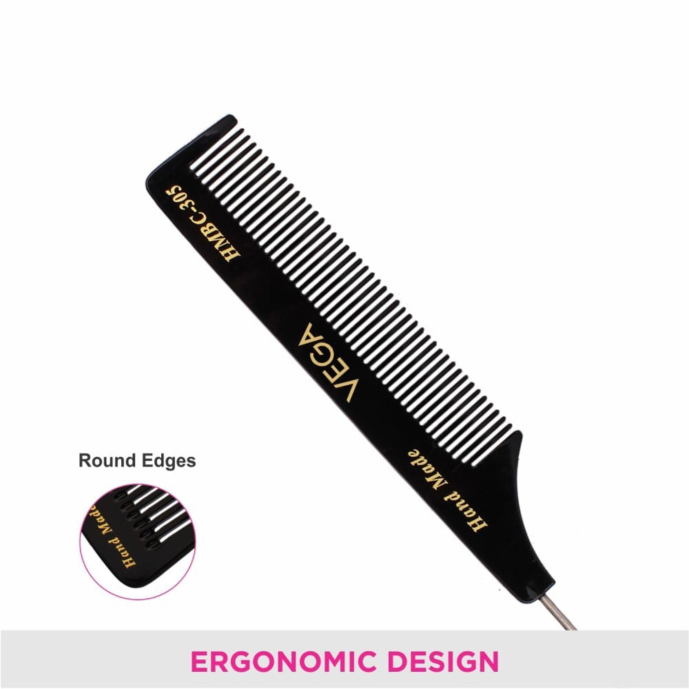 Vega Tail Hair Comb - HMBC-305 (Black) : 1 piece