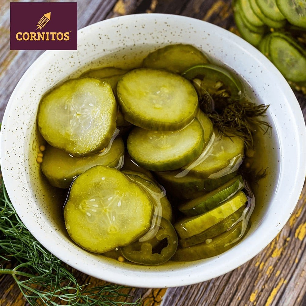 Cornitos Sliced Burger Dill Gherkins - Pack of 2 : 2 x 370 ml